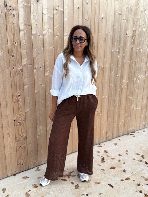 Bruine crochet broek