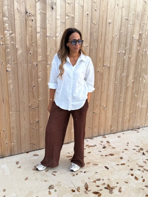 Bruine crochet broek