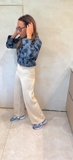 Beige wide fit jogging